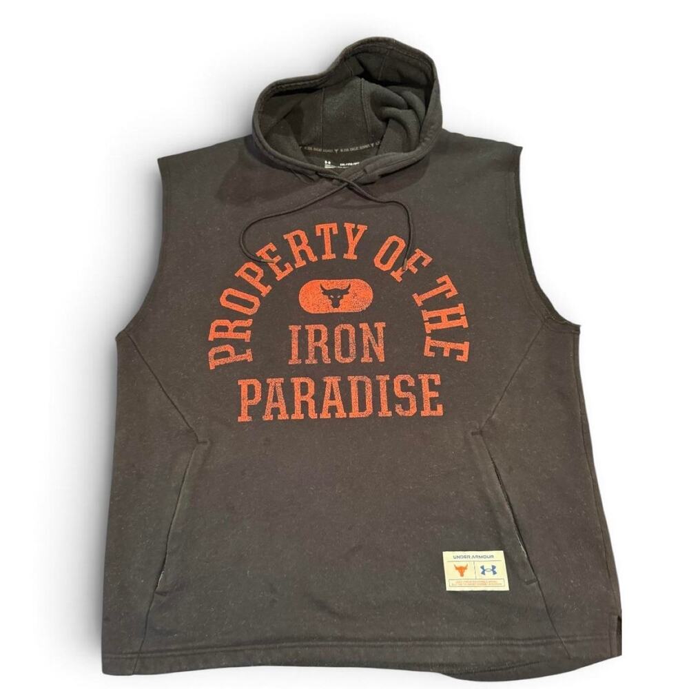 Under Armour Project Rock Iron Paradise Sleeveless Hoodie Men’s 2XL Black